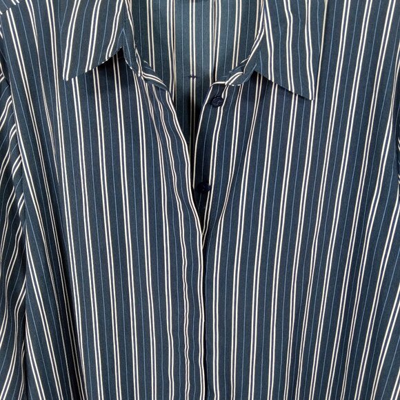 ZAC & RACHEL Women's Blue Striped Long Sleeve Button Front Shirt Size XL NWT - Picture 5 of 13